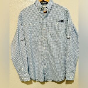 Columbia PFG Super Tamiami Shirt Mens Fishing Vented Roll Tab Sleeve Size Small